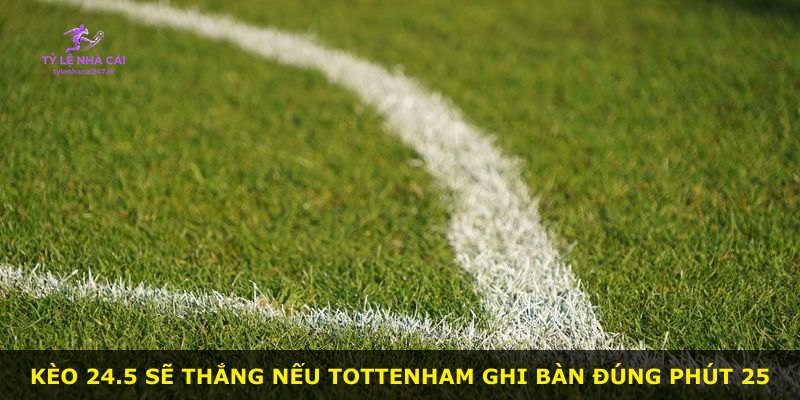 Kèo 24.5 sẽ thắng nếu Tottenham ghi bàn đúng phút 25